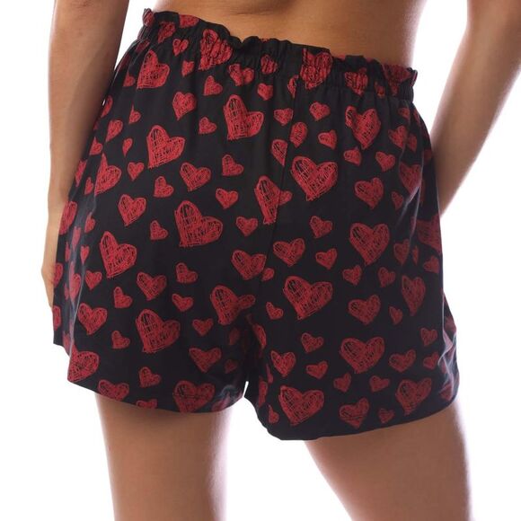 Hugo Mens Nikka Hearts Pyjama Shorts / Red/Black - Picture 2 of 4
